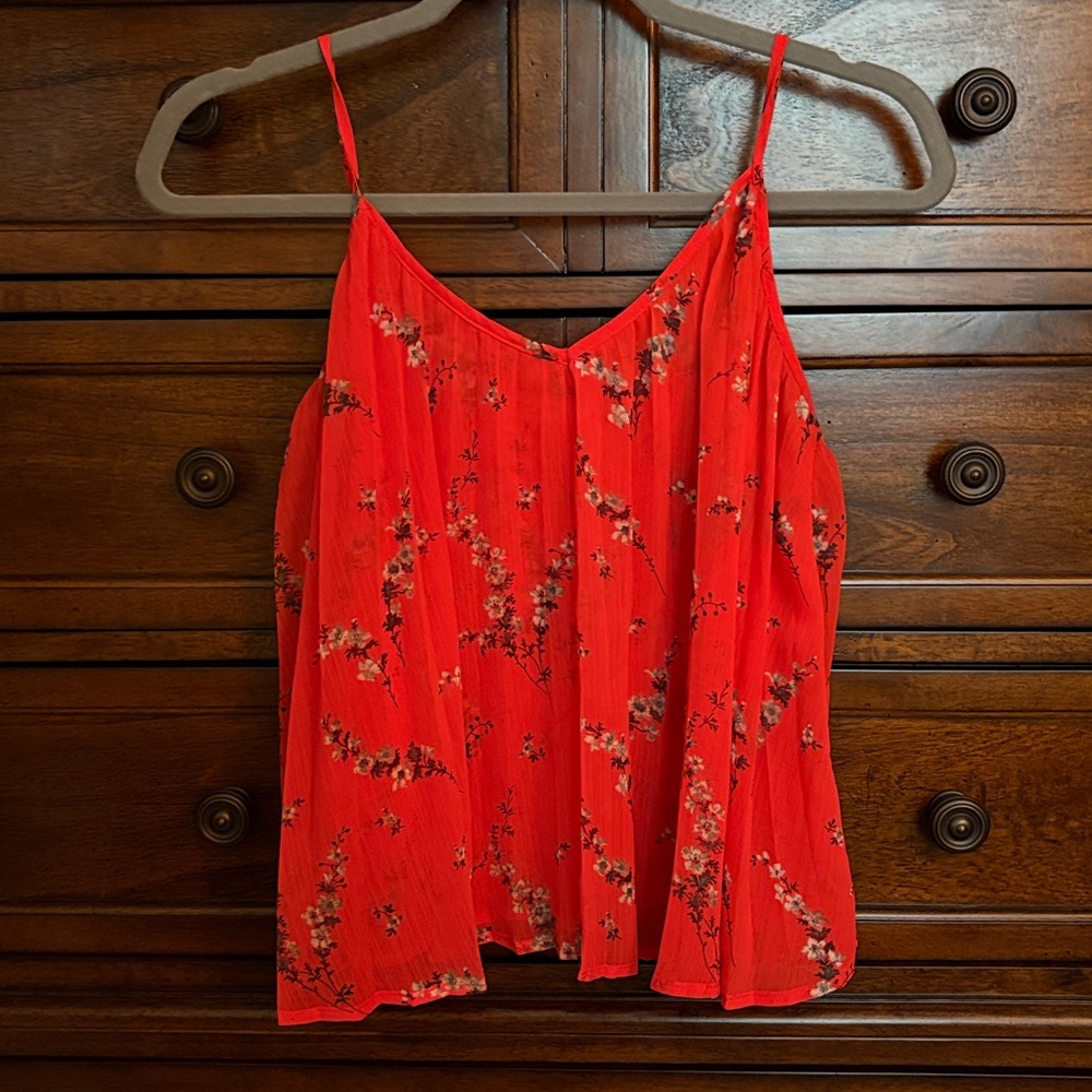 Abercrombie & Fitch Red Floral Camisole